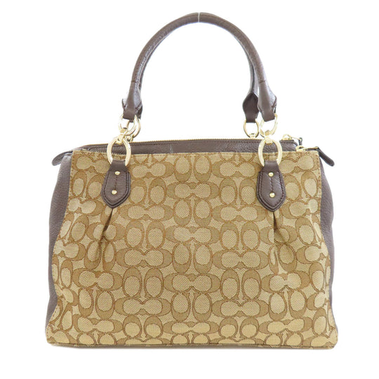 COACH Handbag F36200 canvas Brown Signature 2WAY Women Used Authentic