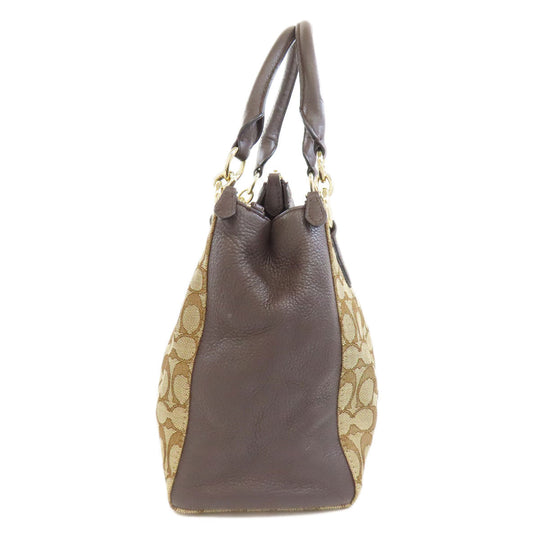 COACH Handbag F36200 canvas Brown Signature 2WAY Women Used Authentic