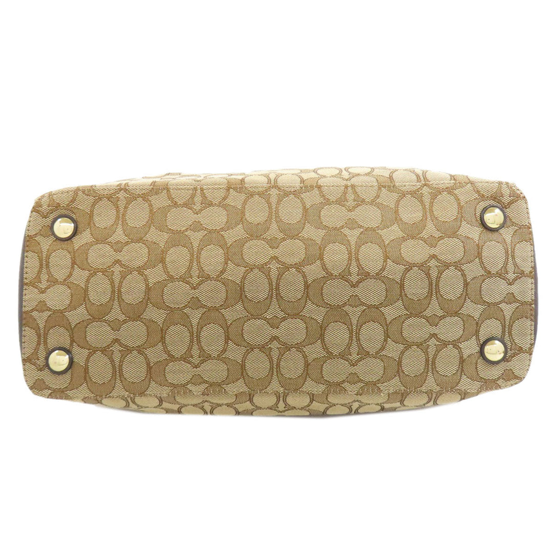 COACH Handbag F36200 canvas Brown Signature 2WAY Women Used Authentic