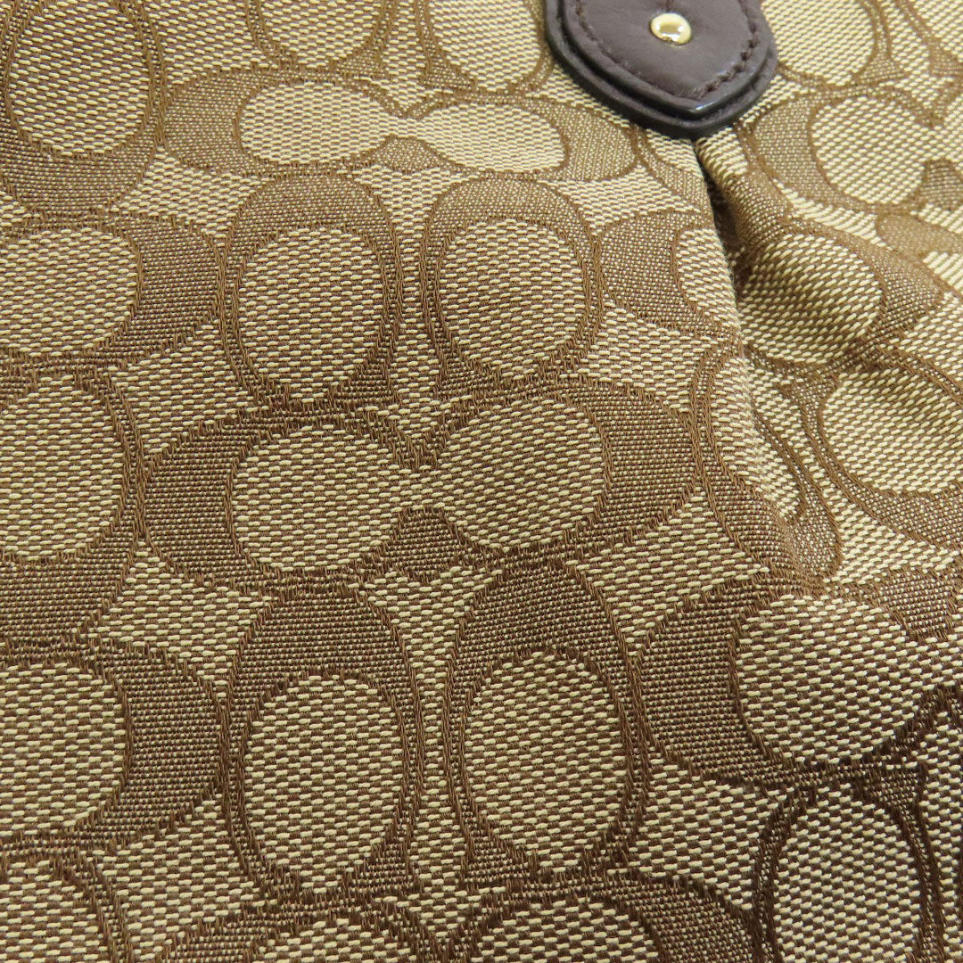 COACH Handbag F36200 canvas Brown Signature 2WAY Women Used Authentic