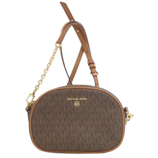 MICHAEL KORS Shoulder Bag PVC Brown MK signature