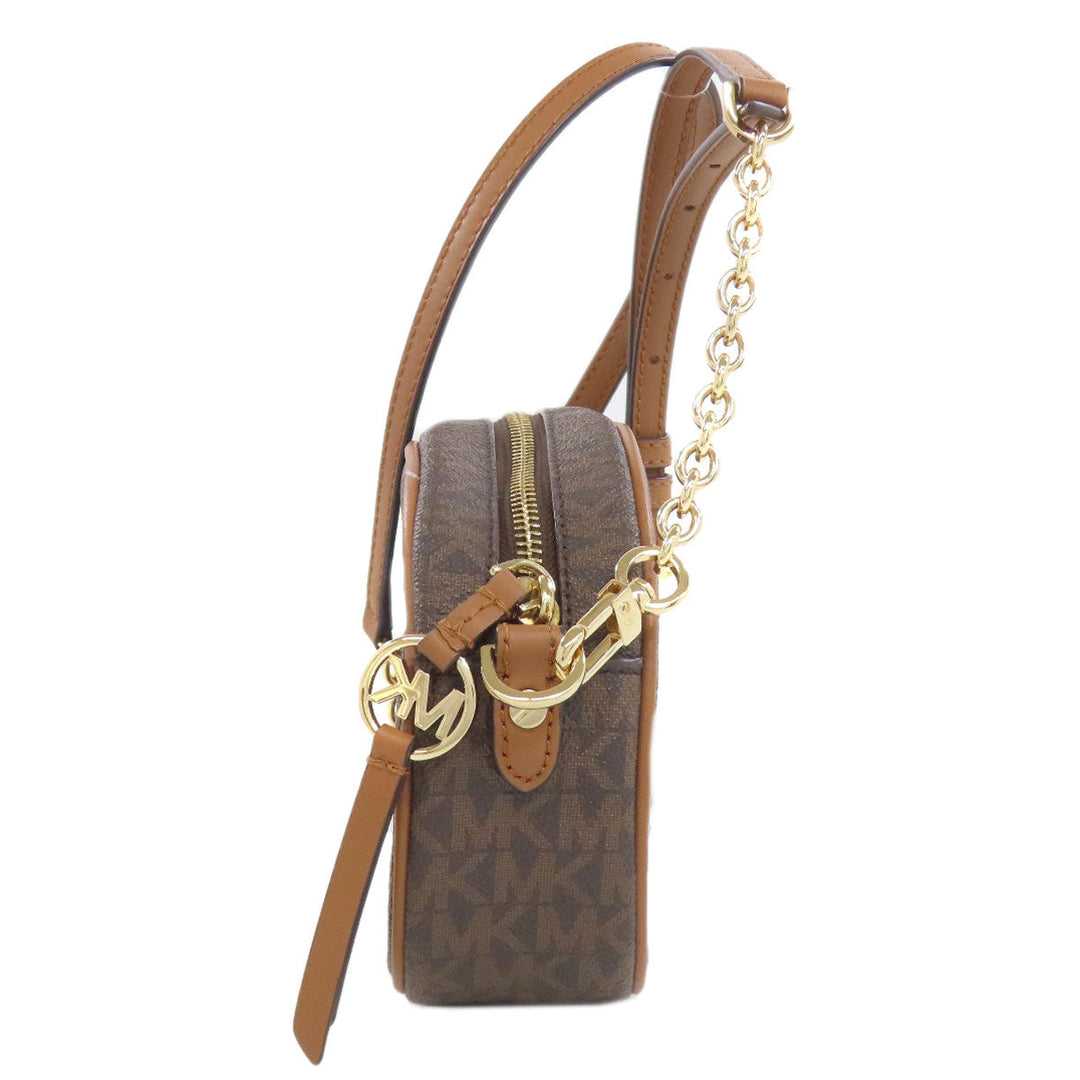MICHAEL KORS Shoulder Bag PVC Brown MK signature