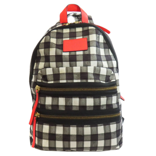 MARC BY MARC JACOBS Backpack Nylon black Check Pattern Women Used Authentic