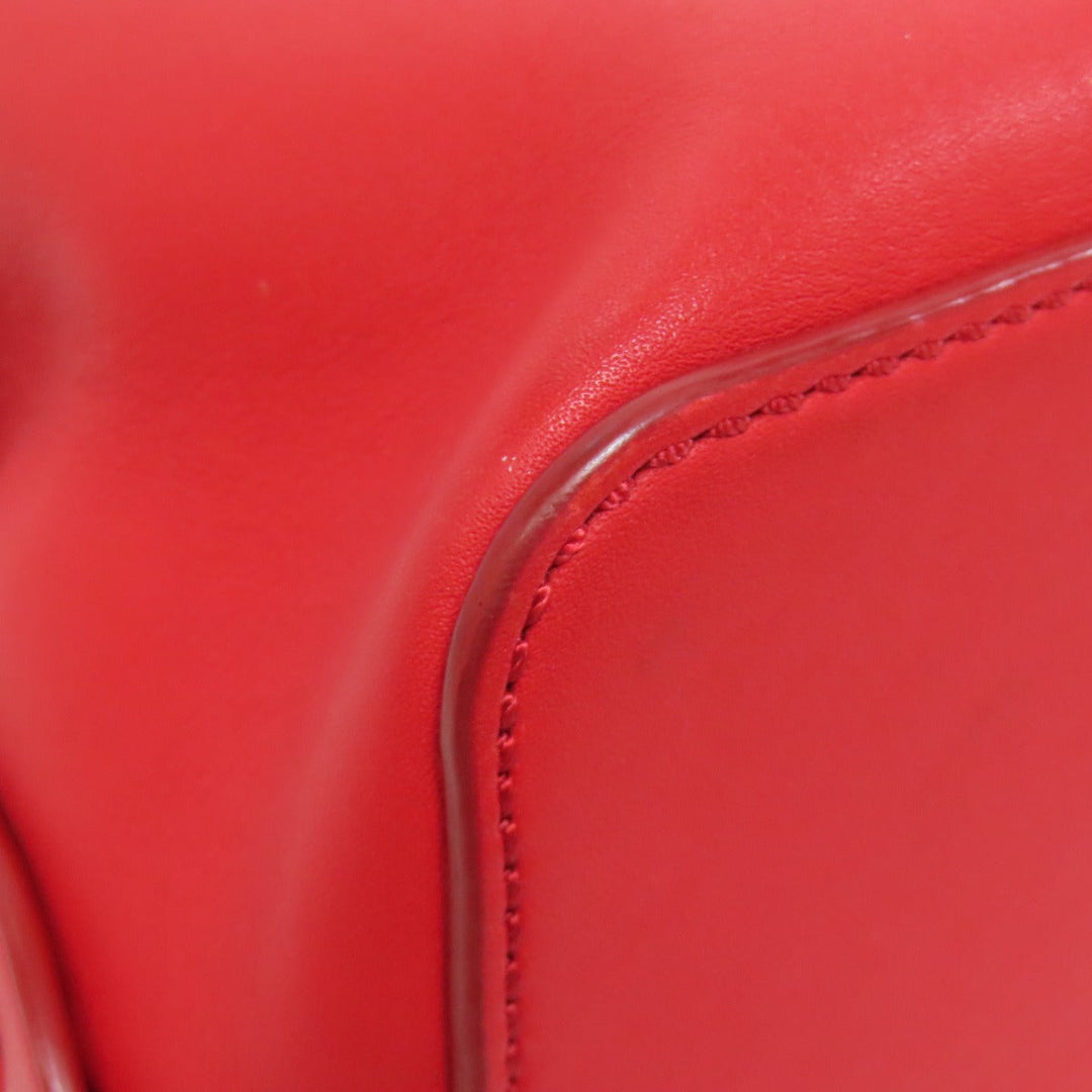 POLO RALPH LAUREN Handbag leather Red 2WAY Women Used Authentic