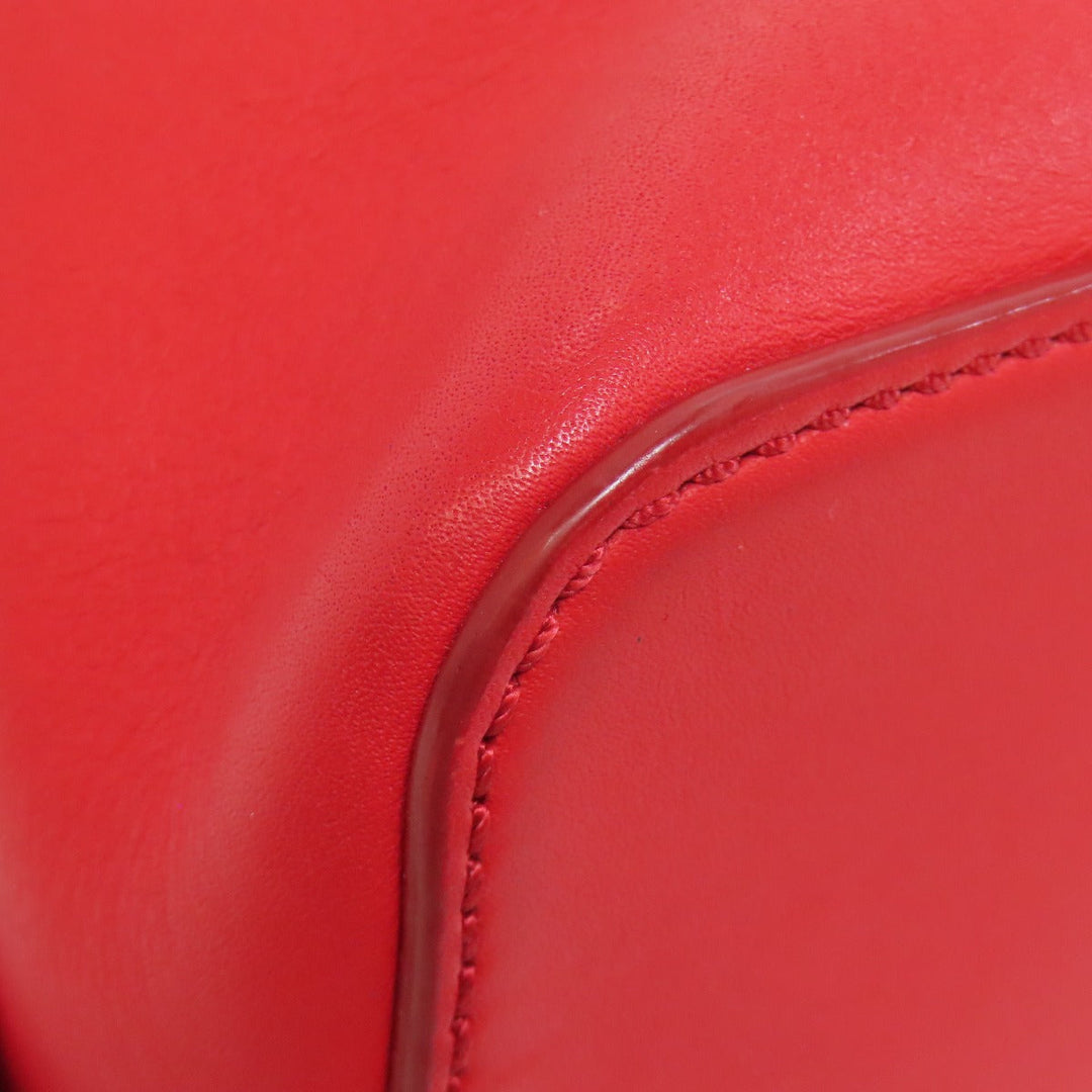 POLO RALPH LAUREN Handbag leather Red 2WAY Women Used Authentic