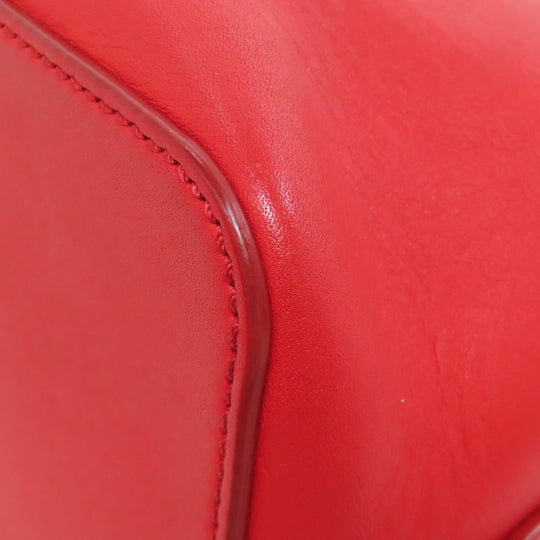 POLO RALPH LAUREN Handbag leather Red 2WAY Women Used Authentic