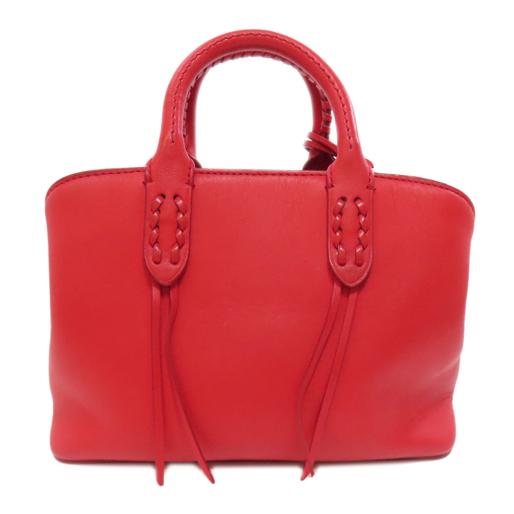 POLO RALPH LAUREN Handbag leather Red 2WAY Women Used Authentic