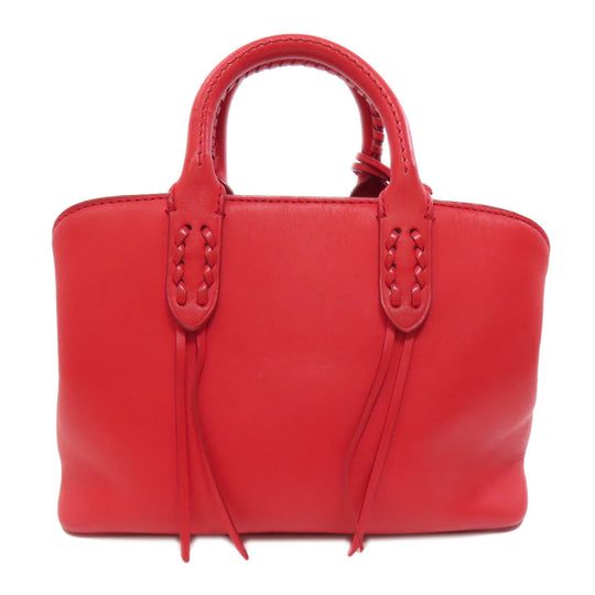 POLO RALPH LAUREN Handbag leather Red 2WAY Women Used Authentic