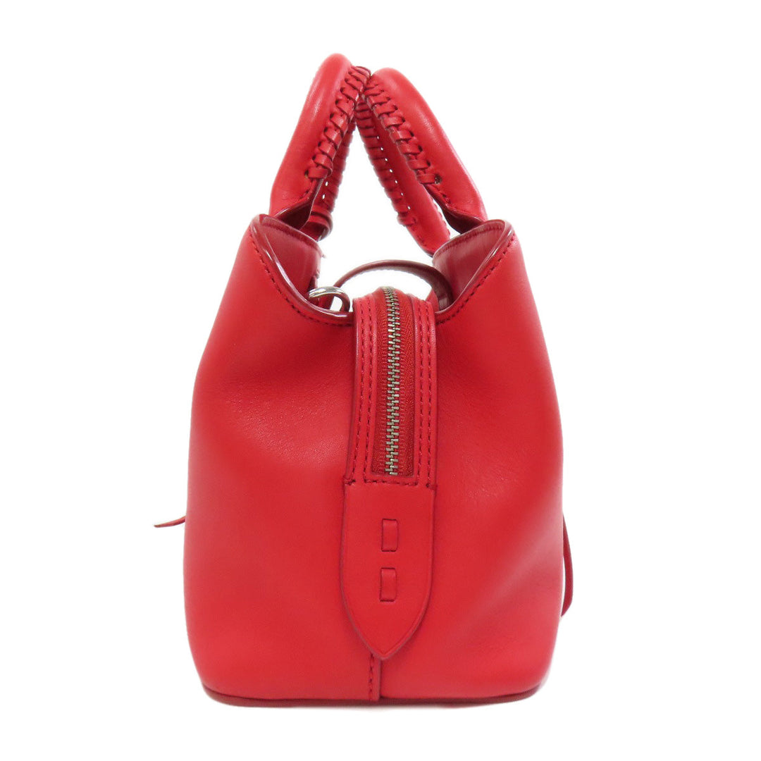 POLO RALPH LAUREN Handbag leather Red 2WAY Women Used Authentic