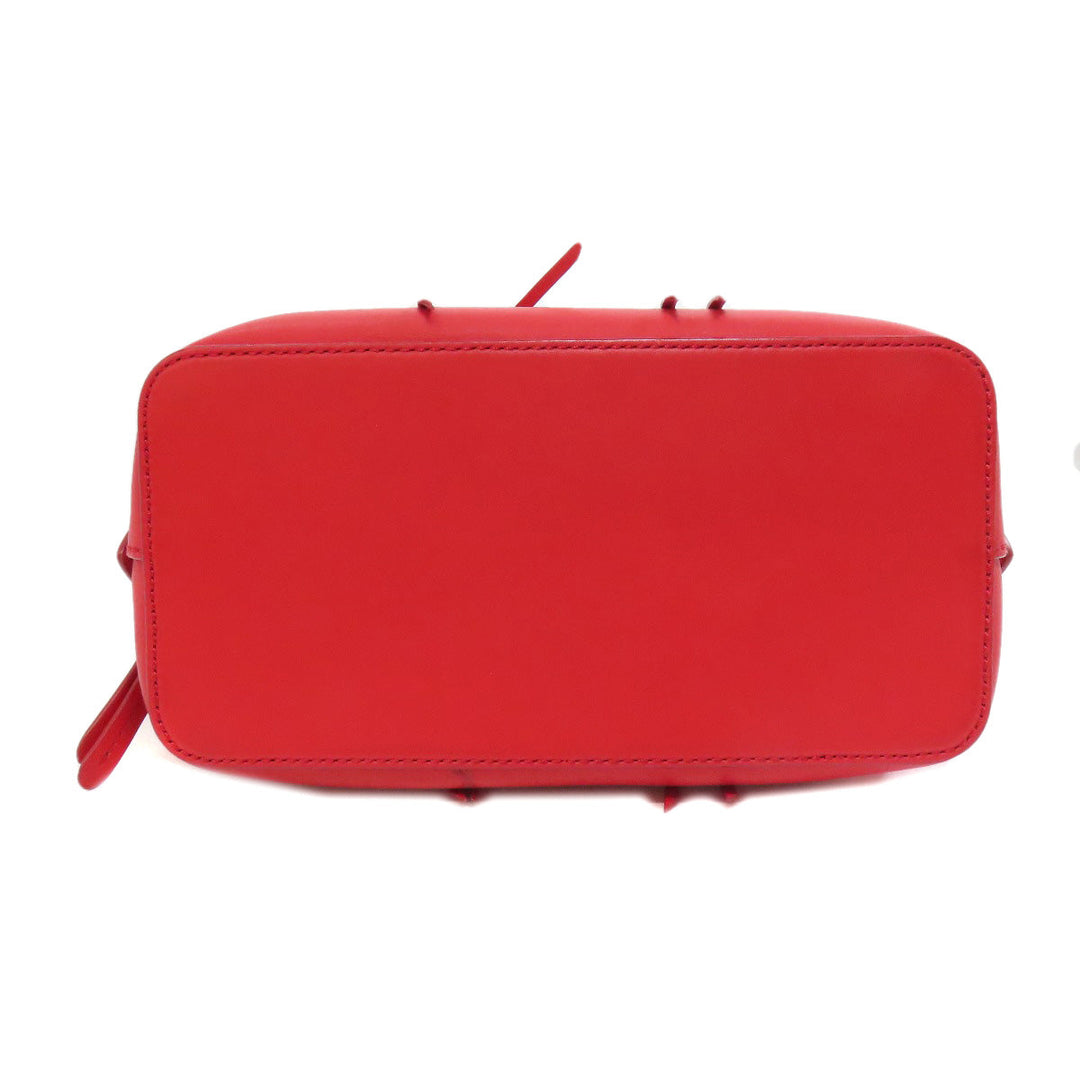 POLO RALPH LAUREN Handbag leather Red 2WAY Women Used Authentic