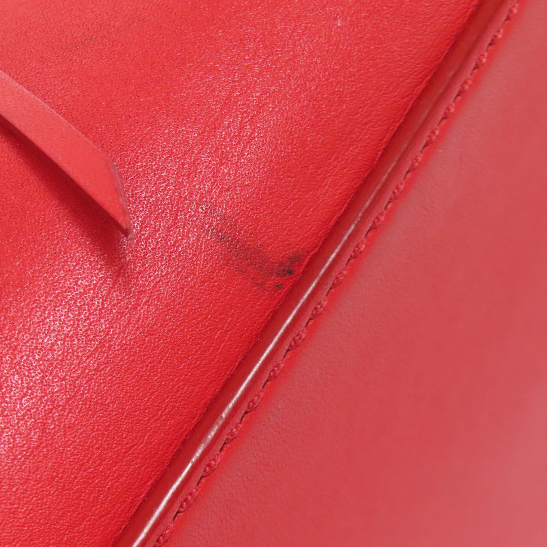 POLO RALPH LAUREN Handbag leather Red 2WAY Women Used Authentic