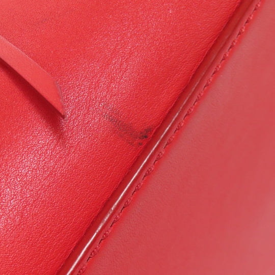POLO RALPH LAUREN Handbag leather Red 2WAY Women Used Authentic