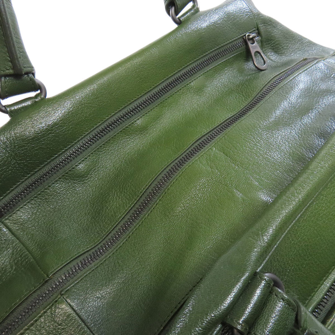BOTTEGAVENETA Tote Bag leather green logo Women Used Authentic