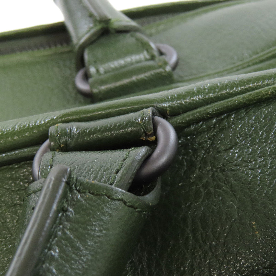 BOTTEGAVENETA Tote Bag leather green logo Women Used Authentic