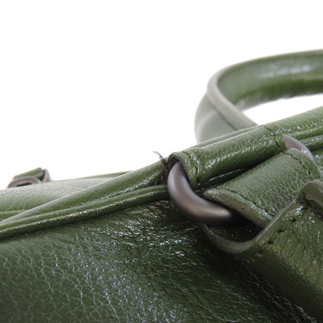 BOTTEGAVENETA Tote Bag leather green logo Women Used Authentic