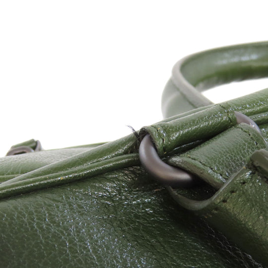 BOTTEGAVENETA Tote Bag leather green logo Women Used Authentic
