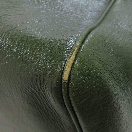 BOTTEGAVENETA Tote Bag leather green logo Women Used Authentic