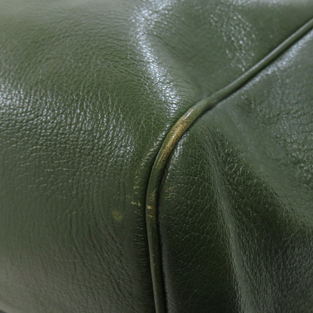 BOTTEGAVENETA Tote Bag leather green logo Women Used Authentic