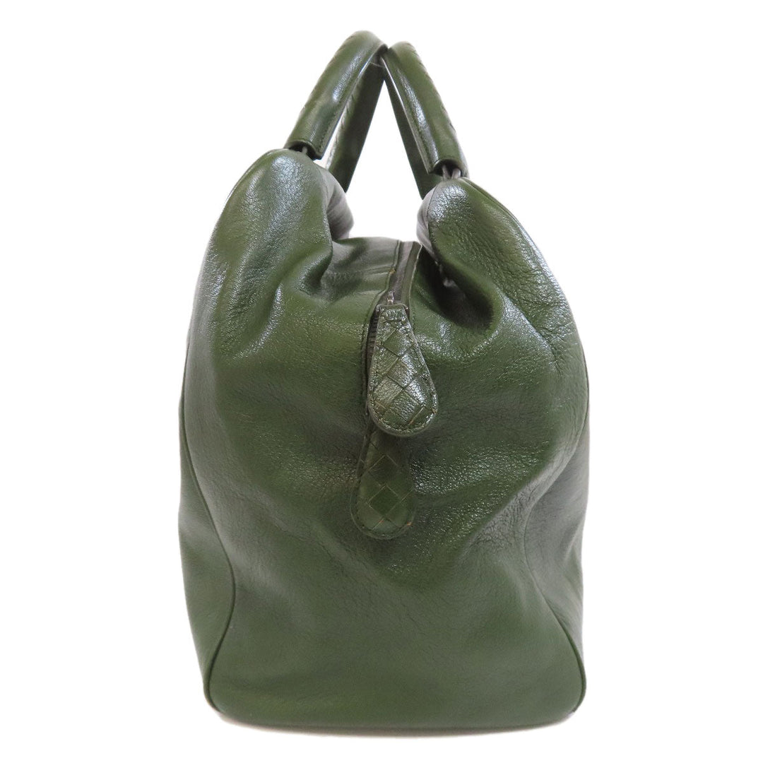 BOTTEGAVENETA Tote Bag leather green logo Women Used Authentic