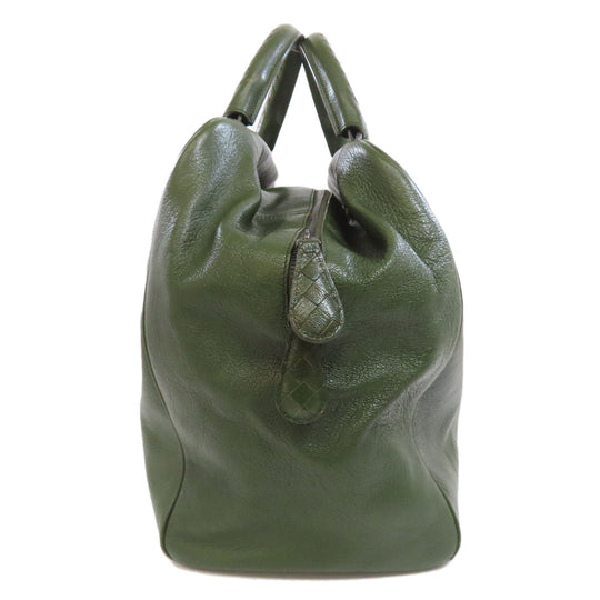 BOTTEGAVENETA Tote Bag leather green logo Women Used Authentic