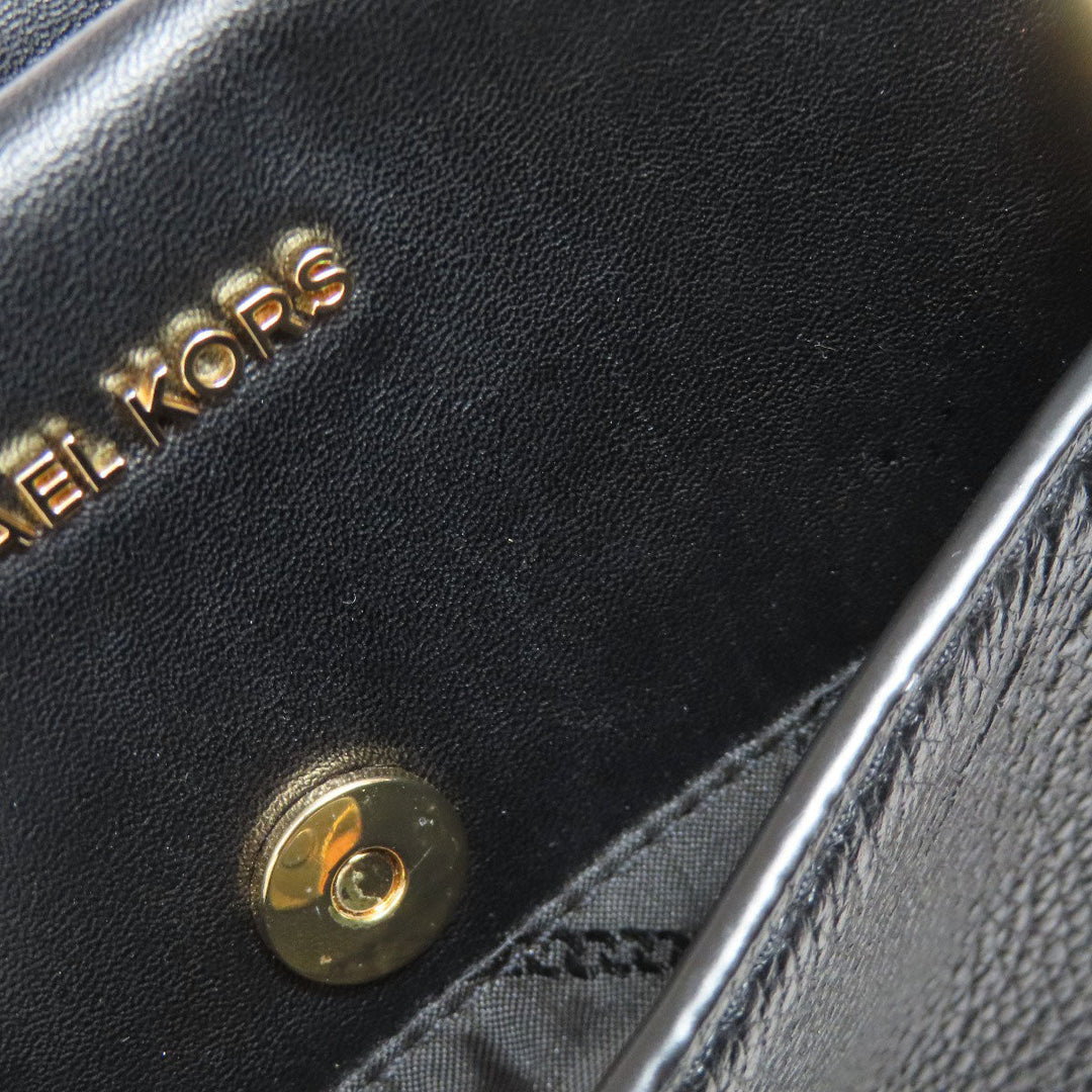 MICHAEL KORS Shoulder Bag leather black logo Women Used Authentic