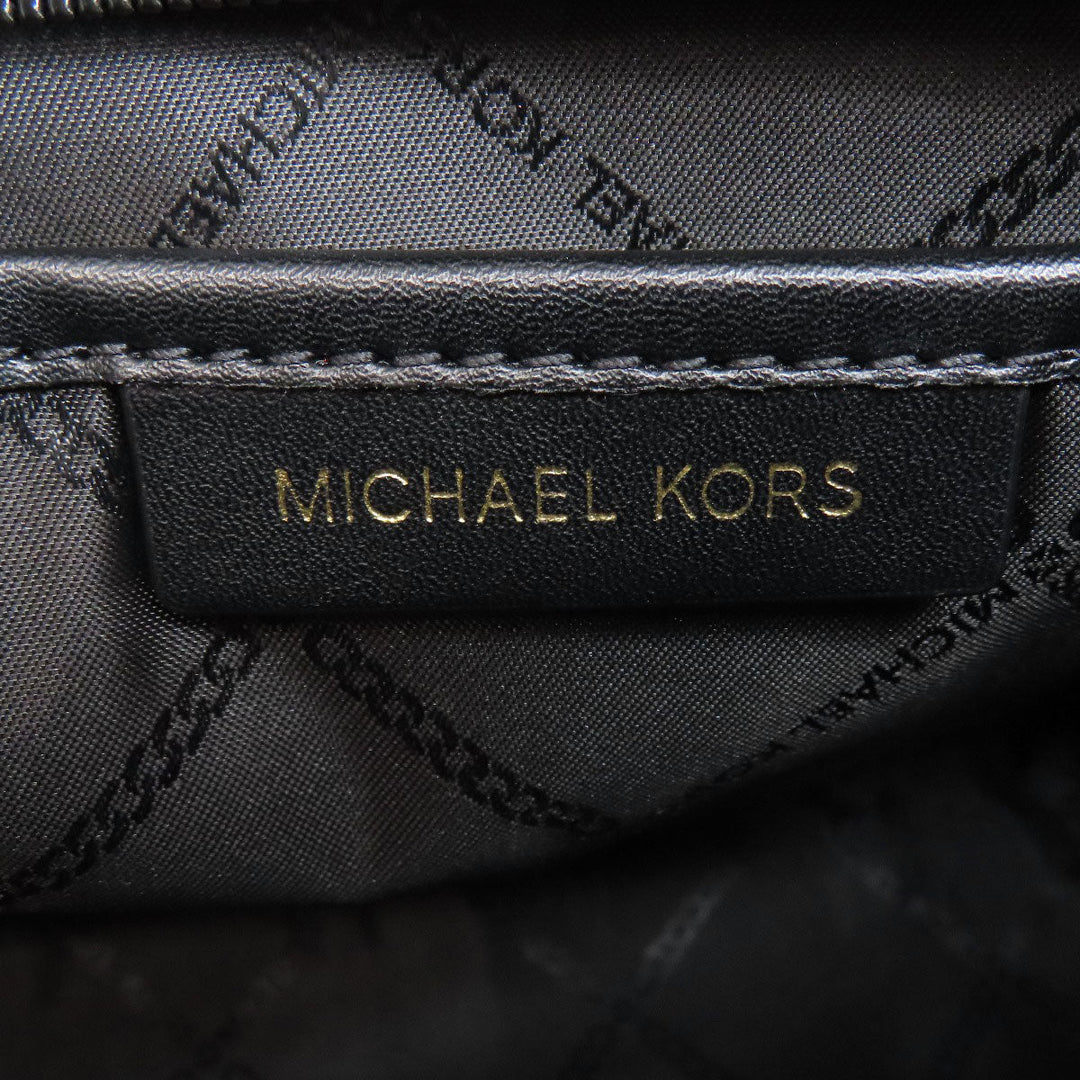MICHAEL KORS Shoulder Bag leather black logo Women Used Authentic