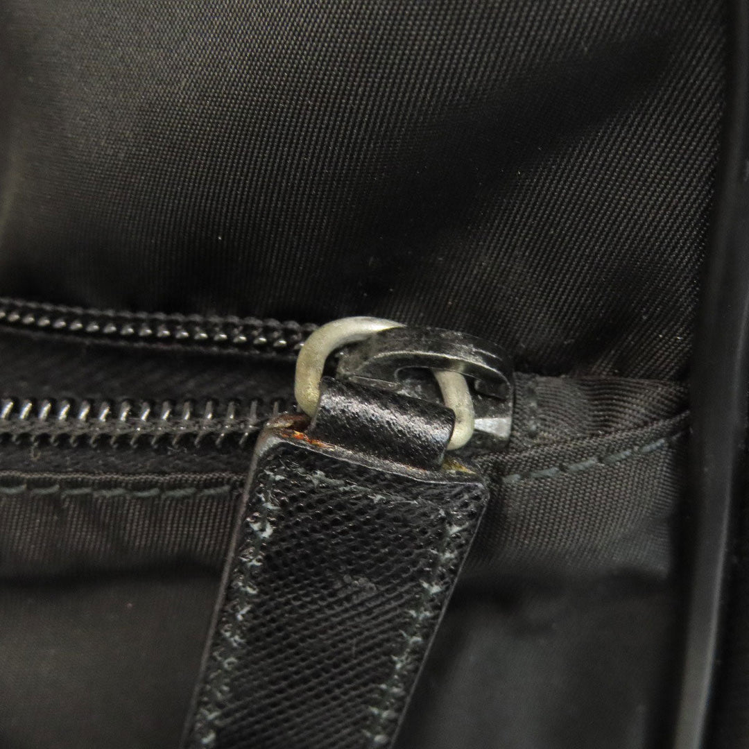 PRADA Shoulder Bag Nylon black logoMetal Women Used Authentic