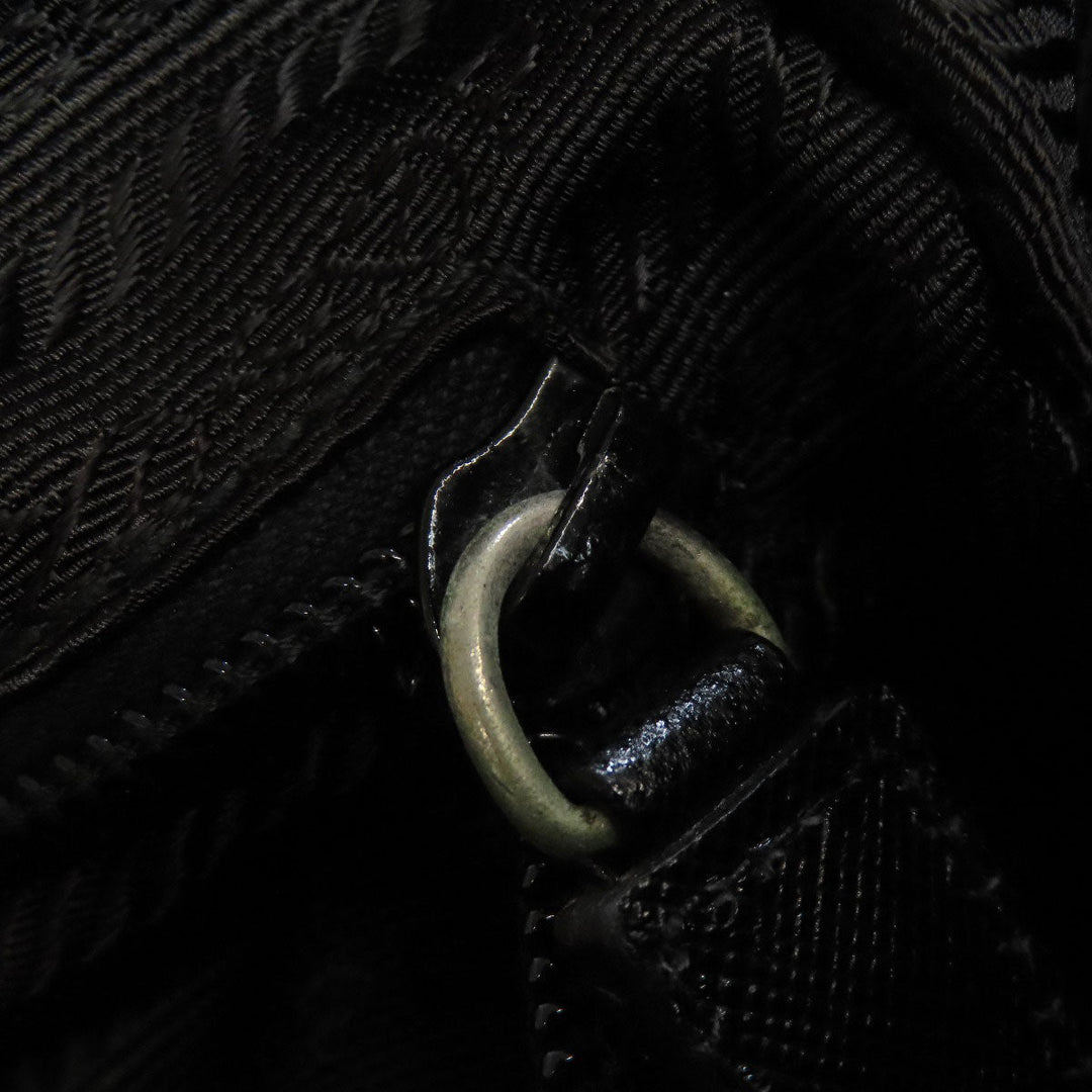 PRADA Shoulder Bag Nylon black logoMetal Women Used Authentic