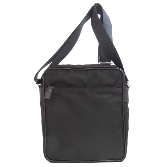 PRADA Shoulder Bag Nylon black logoMetal Women Used Authentic