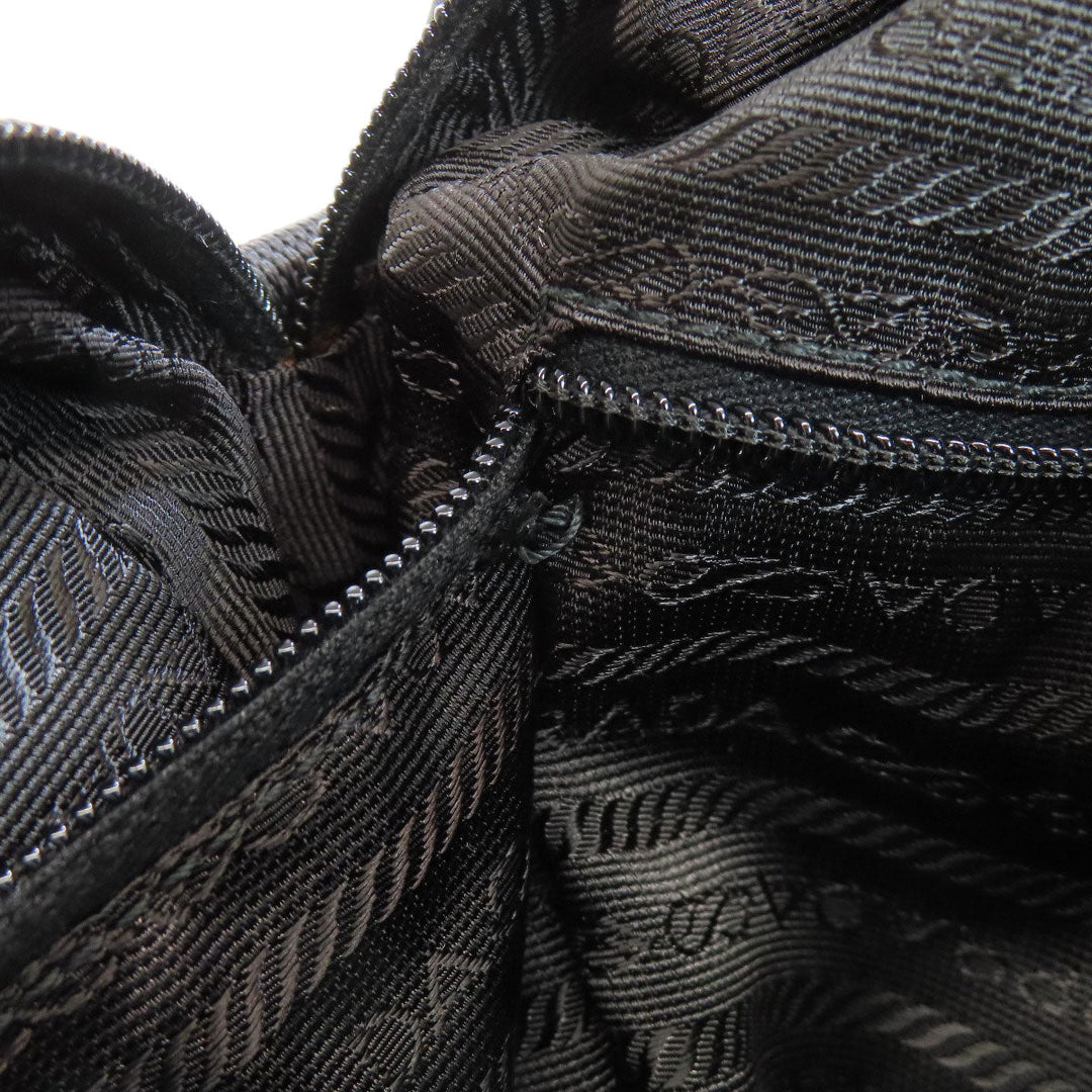 PRADA Shoulder Bag Nylon black logoMetal Women Used Authentic