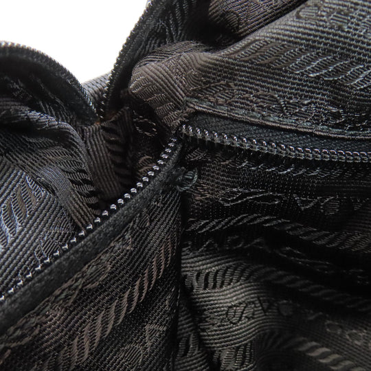 PRADA Shoulder Bag Nylon black logoMetal Women Used Authentic