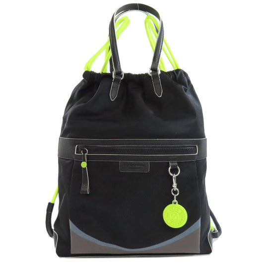 COLE HAAN Backpack Nylon black logo Women Used Authentic