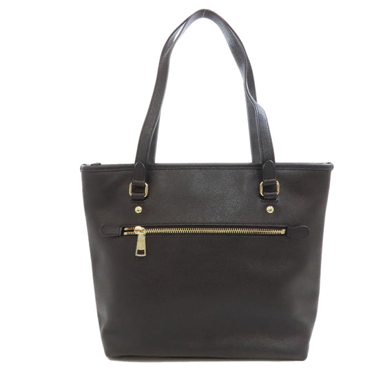 COACH Tote Bag F57789 leather black logo Women Used Authentic