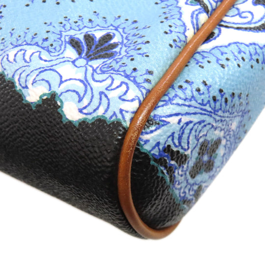ETRO Shoulder Bag PVC blue Flower motif Women Used Authentic