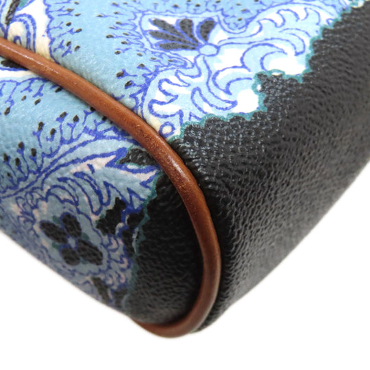 ETRO Shoulder Bag PVC blue Flower motif Women Used Authentic