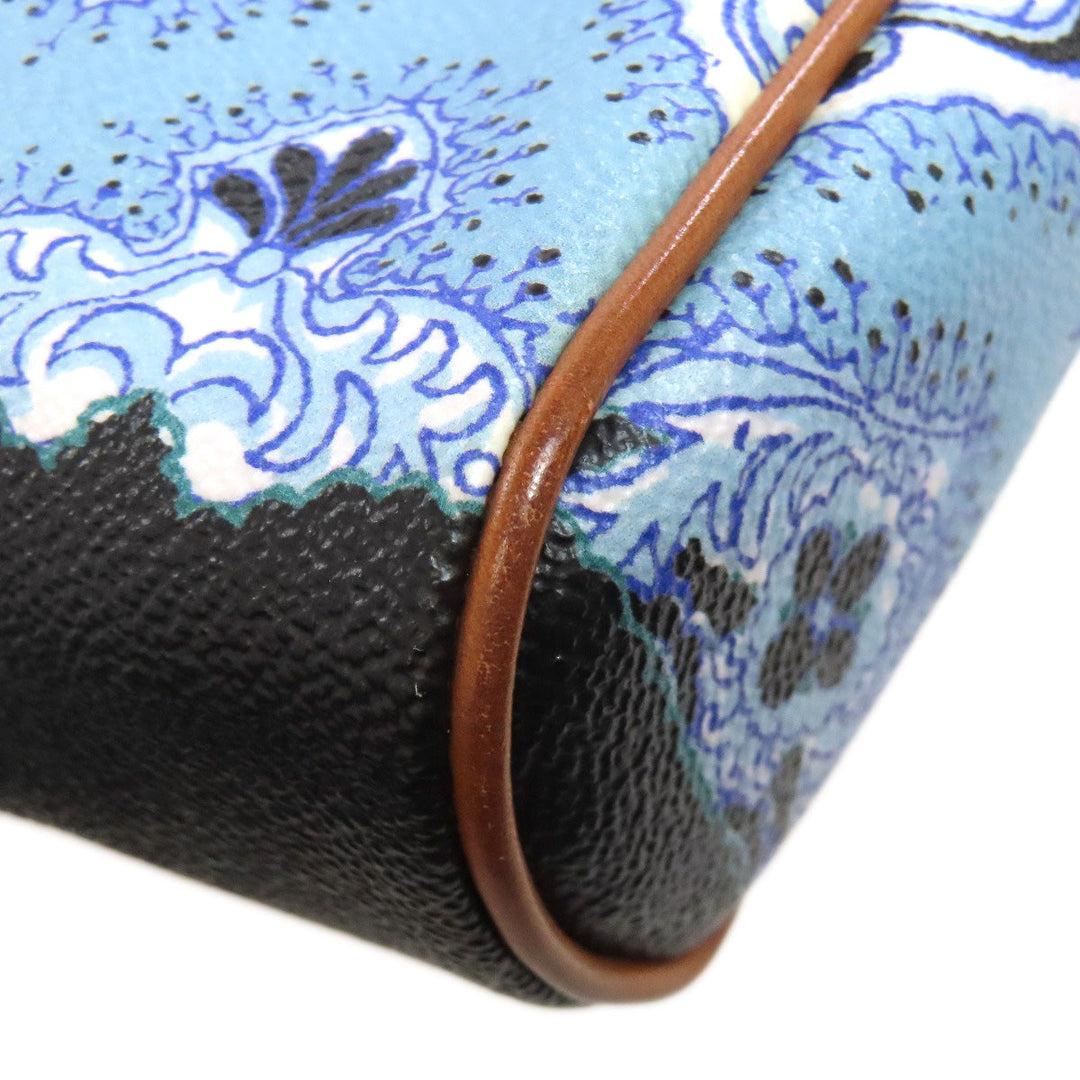 ETRO Shoulder Bag PVC blue Flower motif Women Used Authentic
