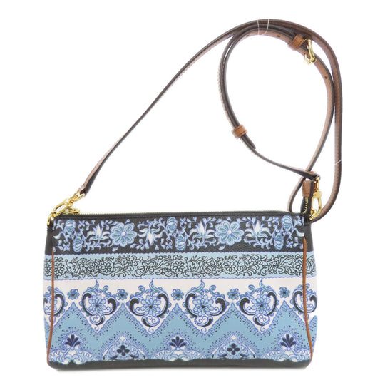 ETRO Shoulder Bag PVC blue Flower motif Women Used Authentic