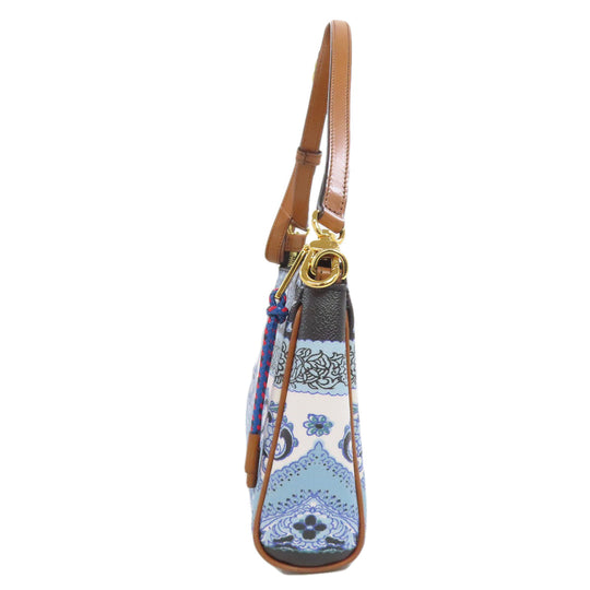ETRO Shoulder Bag PVC blue Flower motif Women Used Authentic