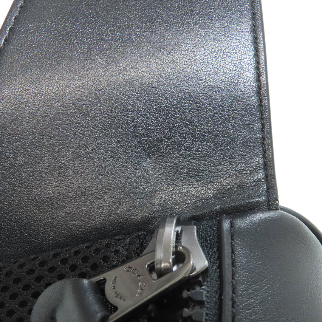 COACH Sling bag F89034 PVC, Leather black Camouflage Pattern mens Used Authentic