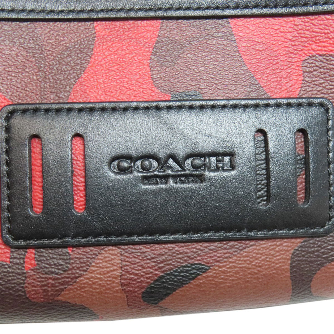 COACH Sling bag F89034 PVC, Leather black Camouflage Pattern mens Used Authentic