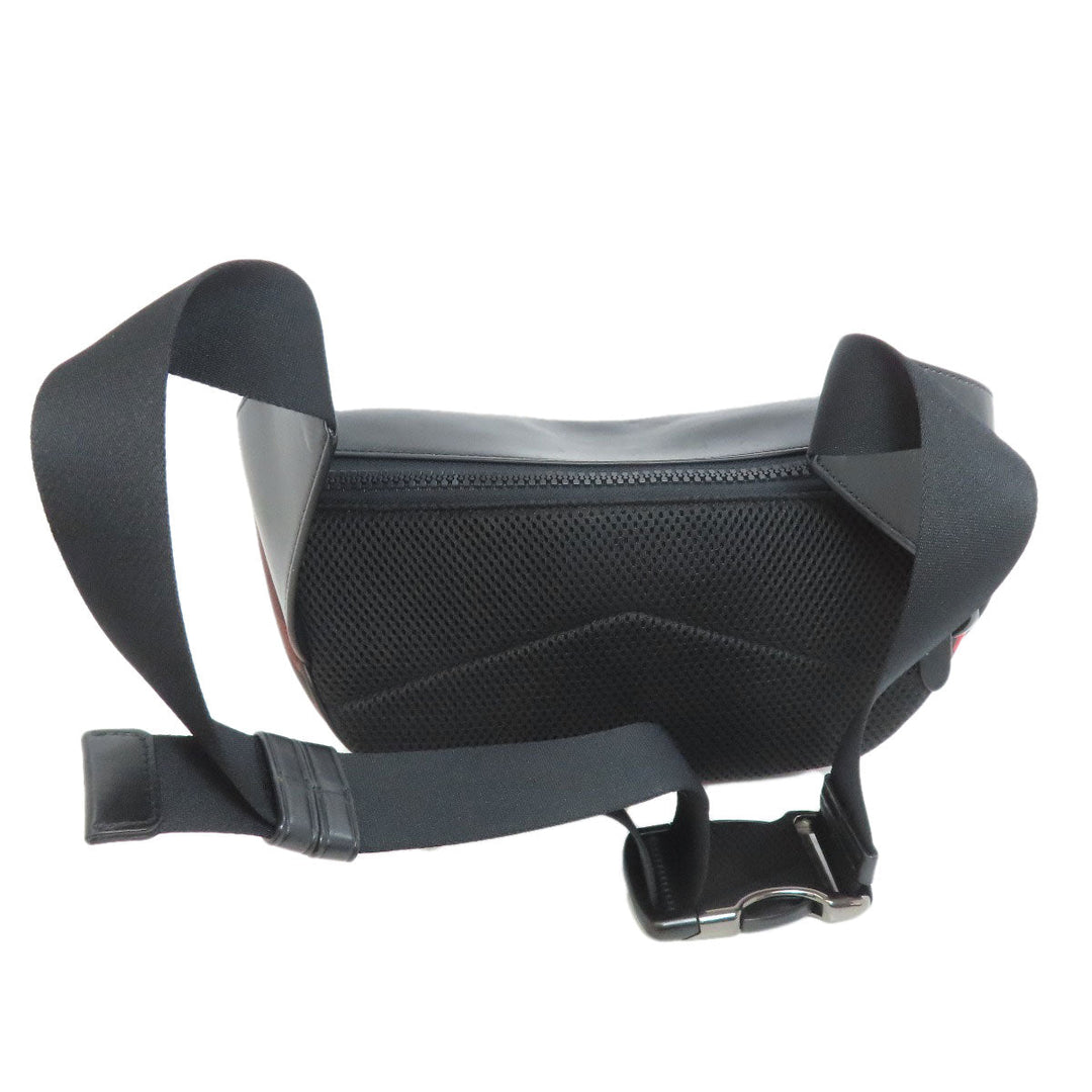 COACH Sling bag F89034 PVC, Leather black Camouflage Pattern mens Used Authentic