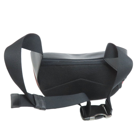 COACH Sling bag F89034 PVC, Leather black Camouflage Pattern mens Used Authentic