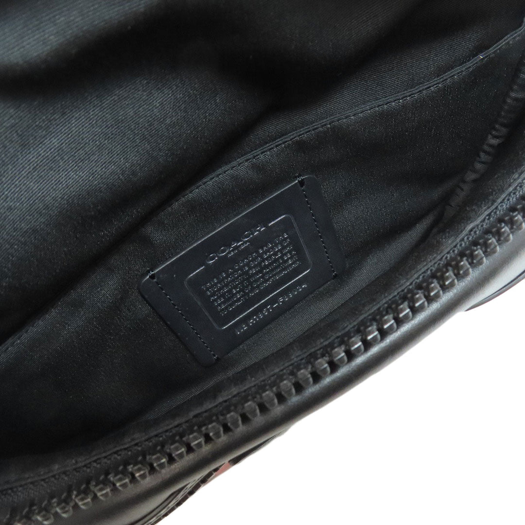 COACH Sling bag F89034 PVC, Leather black Camouflage Pattern mens Used Authentic