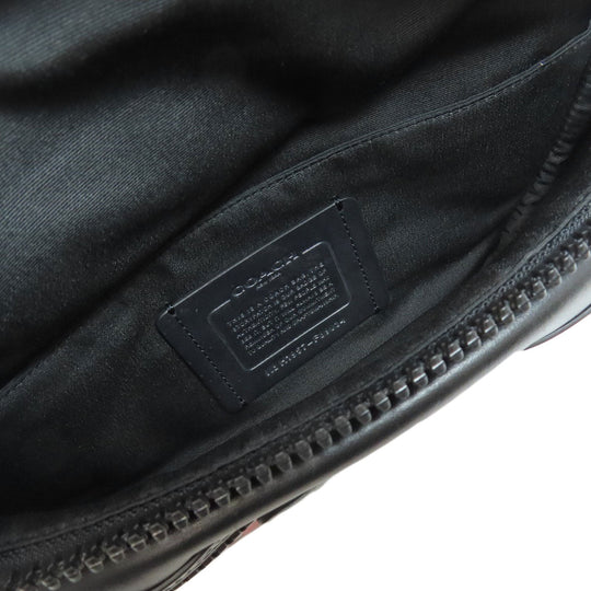 COACH Sling bag F89034 PVC, Leather black Camouflage Pattern mens Used Authentic