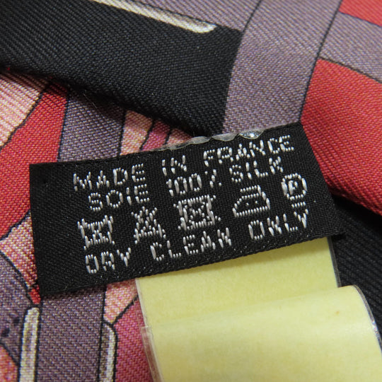 HERMES scarf silk Brown Twilly Women Used Authentic