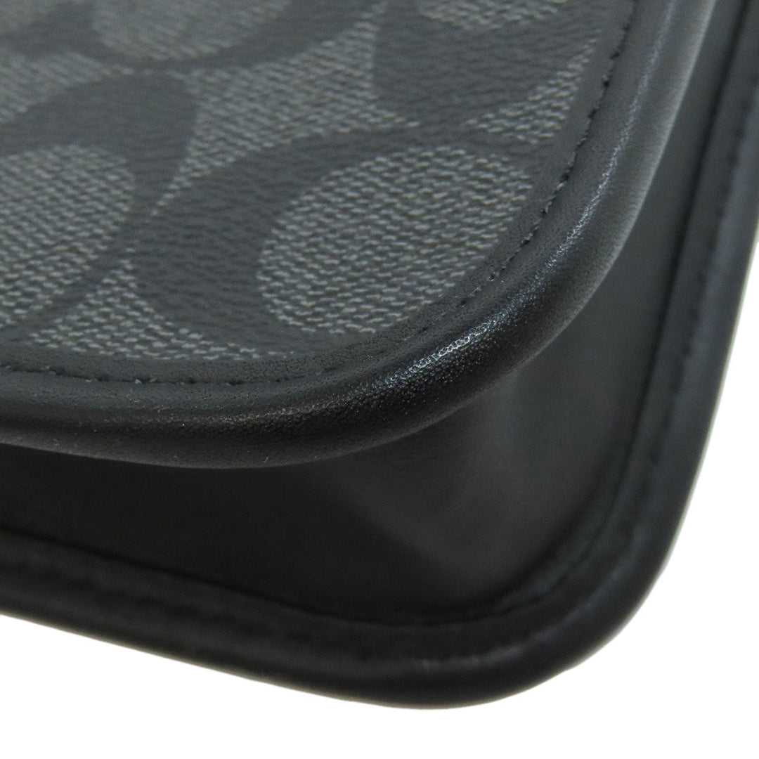 COACH Shoulder Bag C8141 PVC black Signature Women Used Authentic