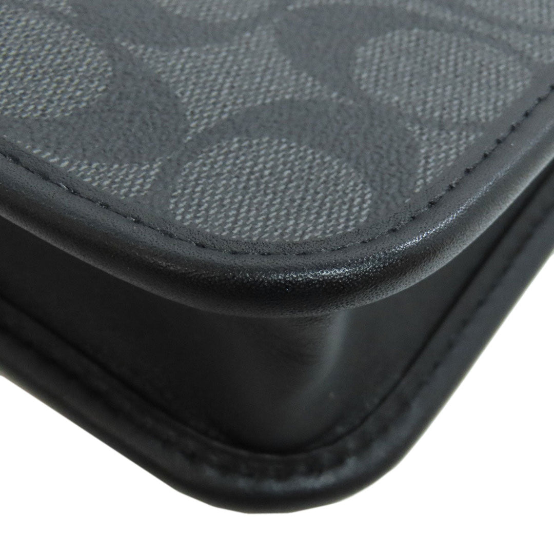 COACH Shoulder Bag C8141 PVC black Signature Women Used Authentic