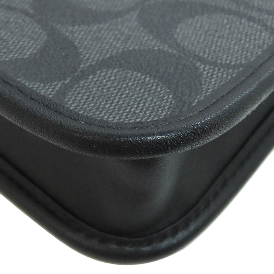 COACH Shoulder Bag C8141 PVC black Signature Women Used Authentic