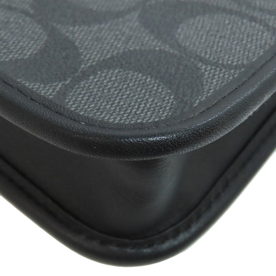 COACH Shoulder Bag C8141 PVC black Signature Women Used Authentic