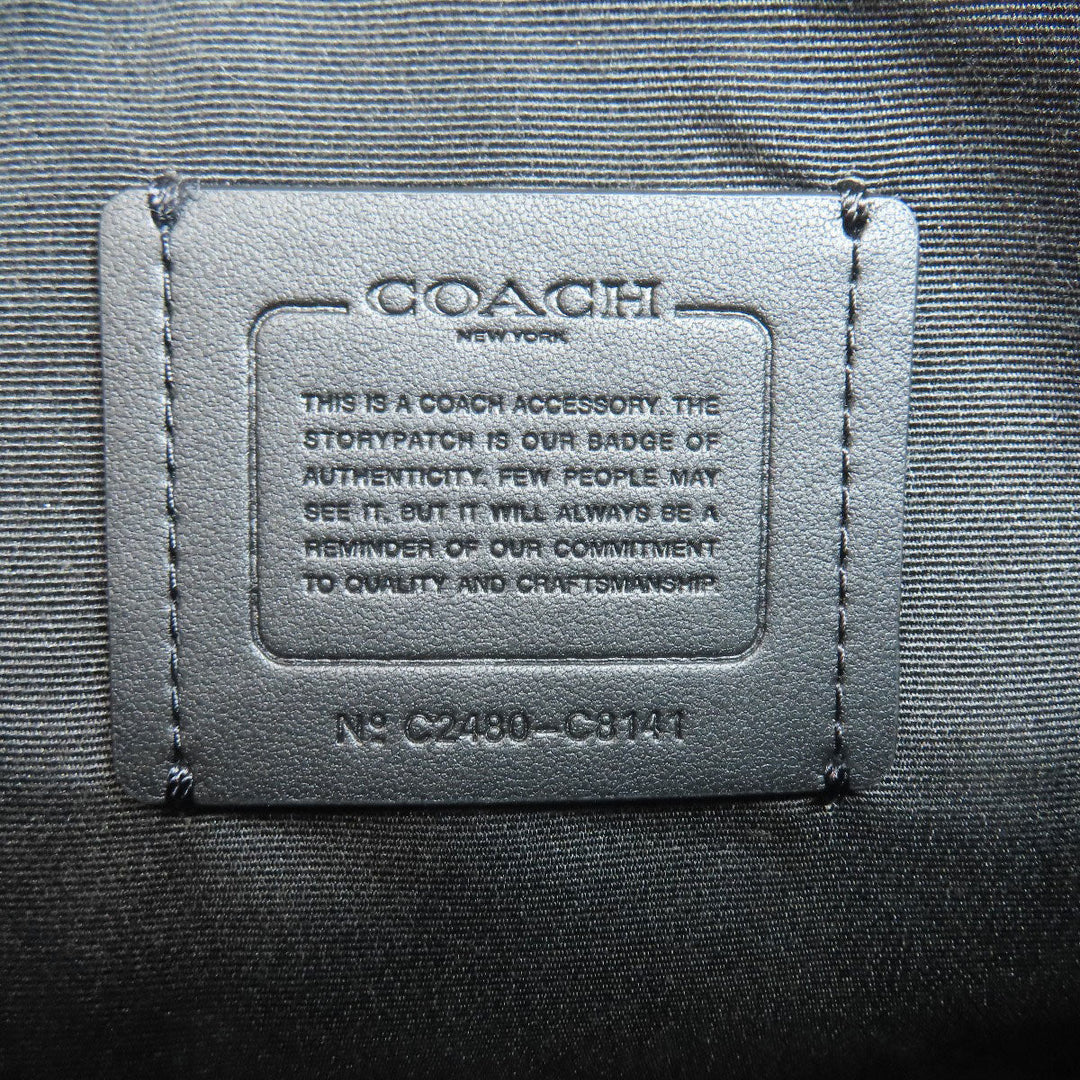 COACH Shoulder Bag C8141 PVC black Signature Women Used Authentic